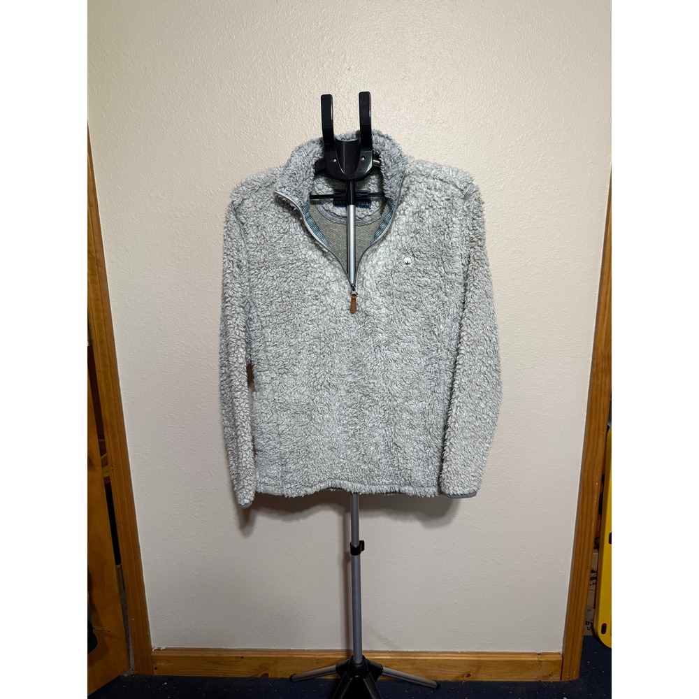 Southern‎ Shirt Co Sherpa Pullover Gray Quarter Zip Fleece Jacket Mens Small S